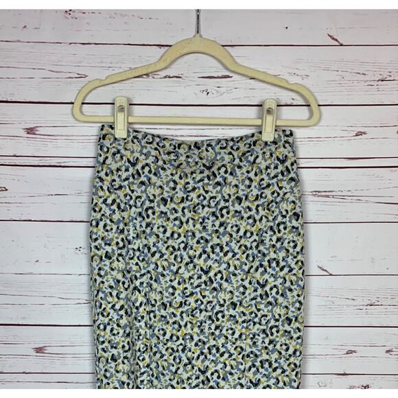 Maeve By Anthropologie Women's S Small Blue Yellow Pencil Dressy Career Skirt - Picture 2 of 12